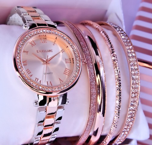 Damen armband uhr bicolour - uhr,